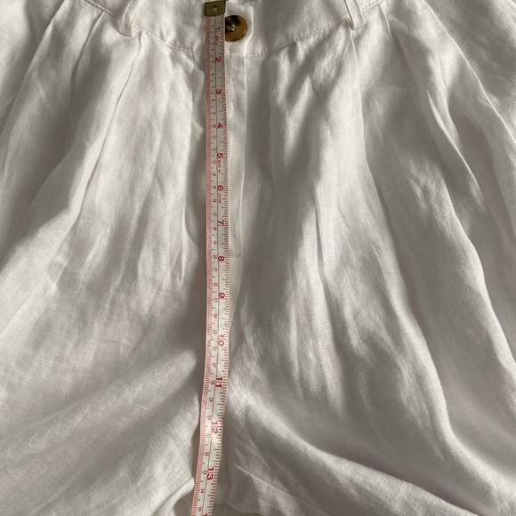 BCBGMaxAzria Maelyn Wide Leg Linen Crop Pants Palazzo White XS 25 - Picture 9 of 17